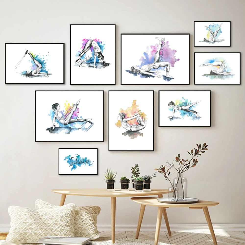 Pilates Yoga Exercises - Pilates Yoga Workout Chart Art Prints