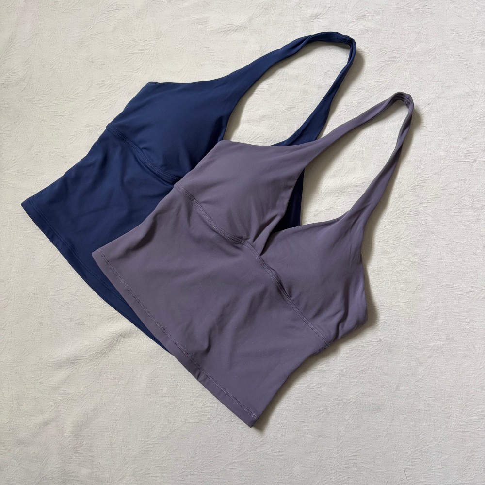 Logo V-neck Hanging Neck Vest  - Pilates Yoga Wear 评论和价格