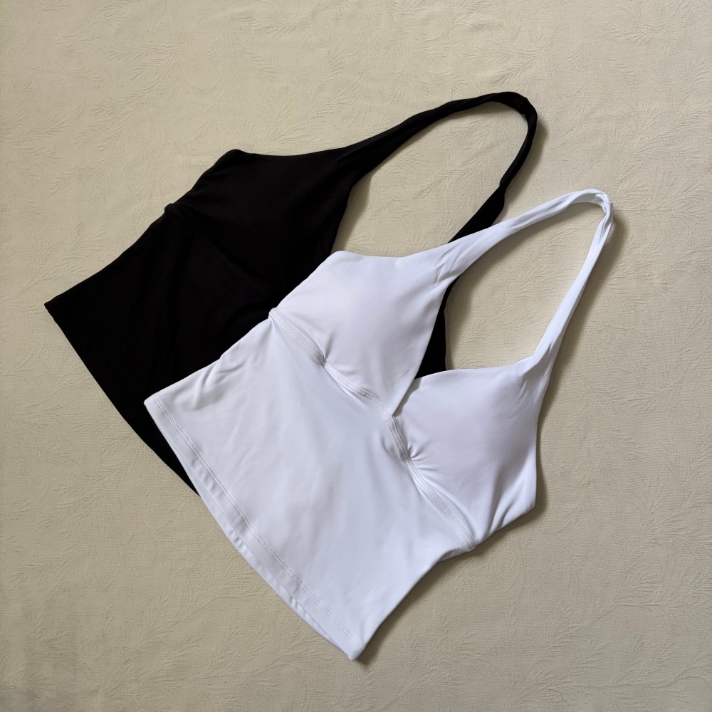 Logo V-neck Hanging Neck Vest  - Pilates Yoga Wear 评论和价格