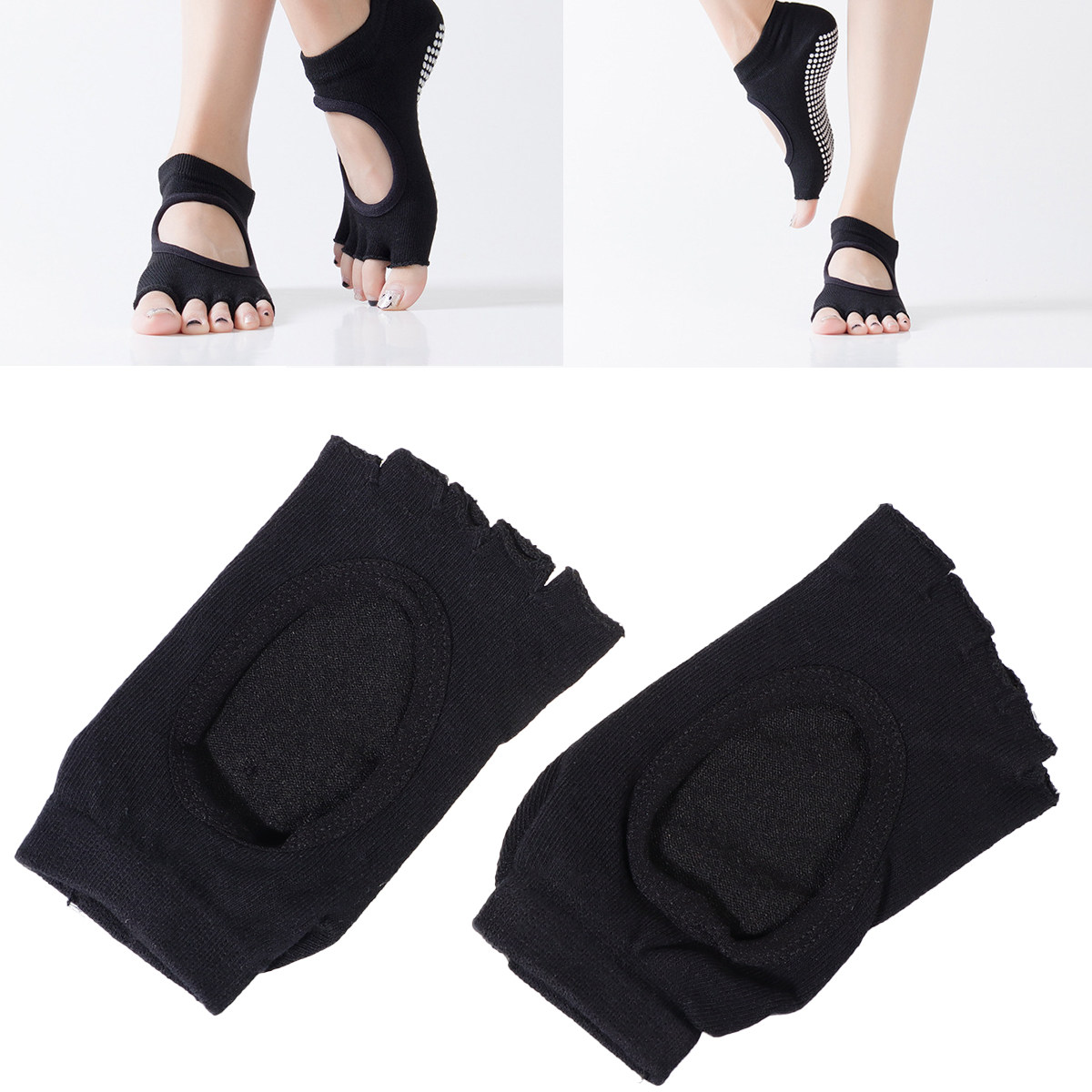 Women Five Toe Yoga Socks Non  - Pilates Yoga Exercises 评论和价格